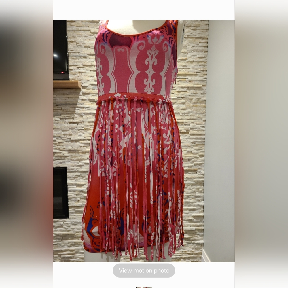 Bebe Fringes Cotton Dress